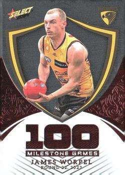 2024 Select AFL Footy Stars - Milestone Games Hobby #MGH60 James Worpel Front